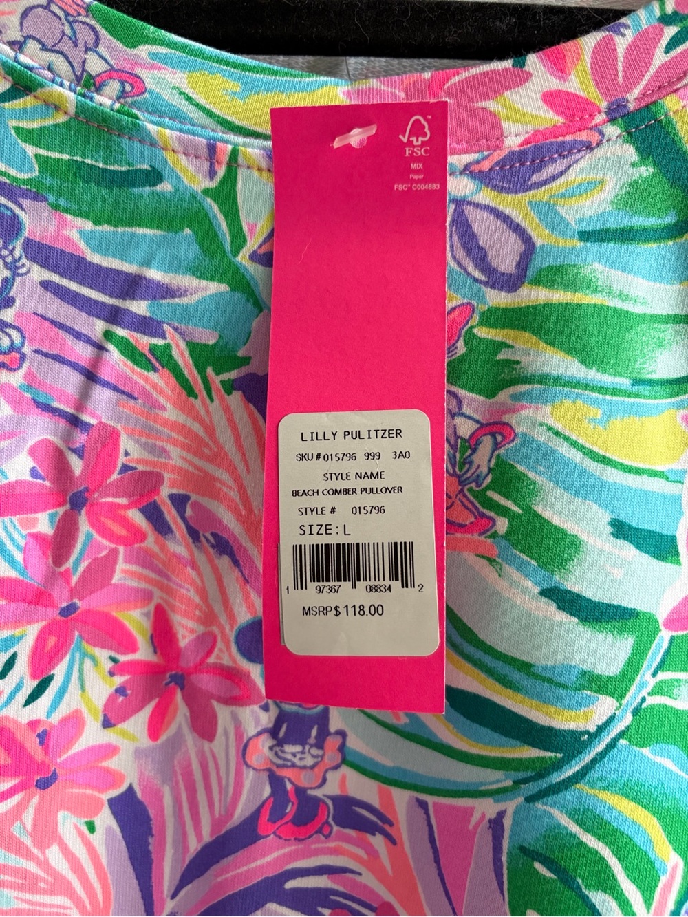 NWT Lilly Pulitzer Beachcomber Pullover - Large - Lilly Loves Disney - Picture 2 of 4